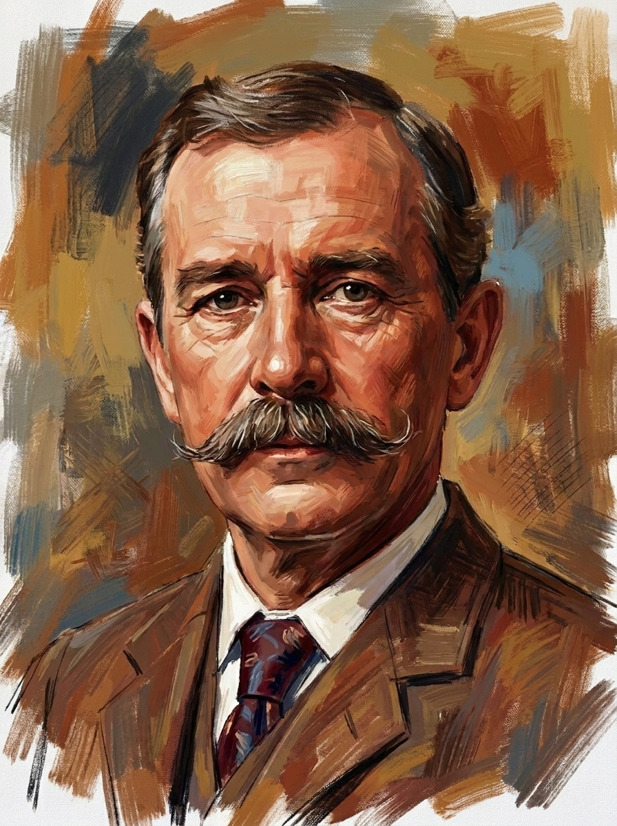 Painted memorial portrait created from an old photograph