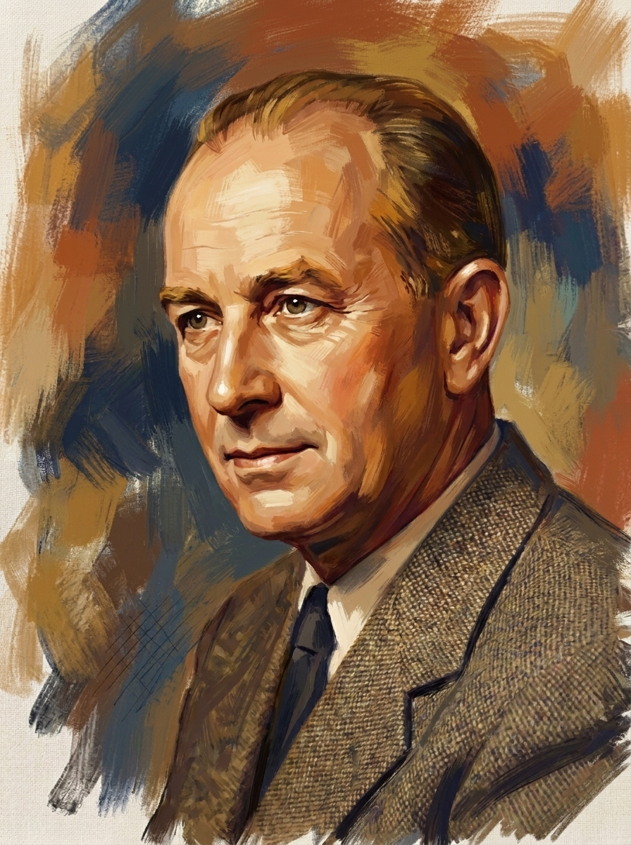 Painted memorial portrait with a calm painted background